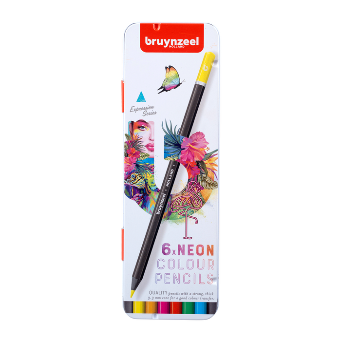 Neon  | 6 Colour Pencil  Bruynzeel