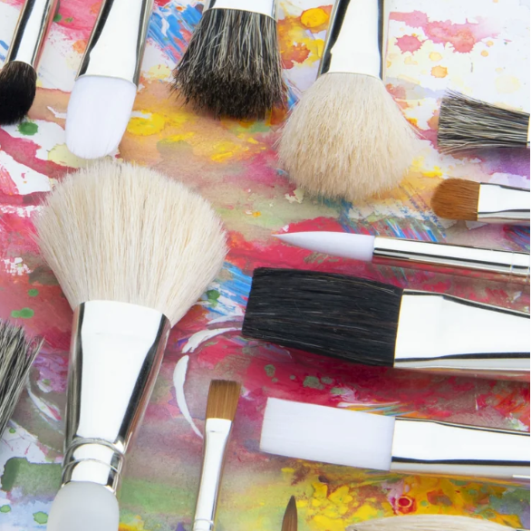 SOFT GRIP | Gold Taklon Brush Short Handled