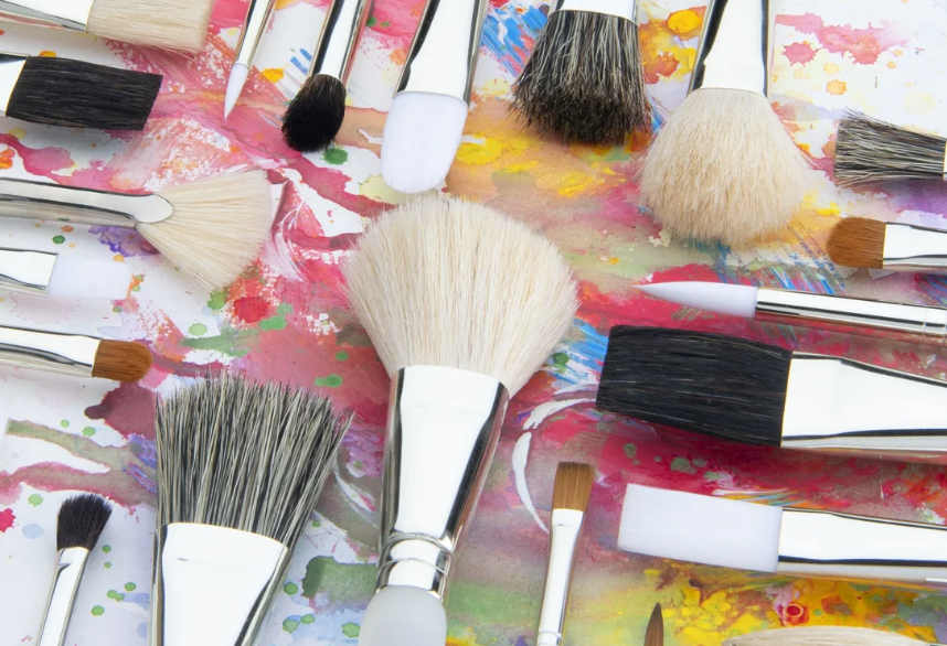 SOFT GRIP | Gold Taklon Brush Short Handled