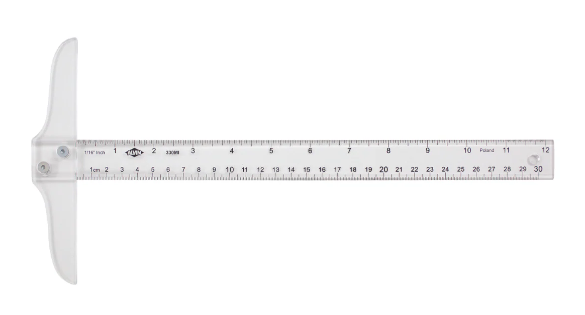 T-square Translucent Plastic 12in | ALVIN