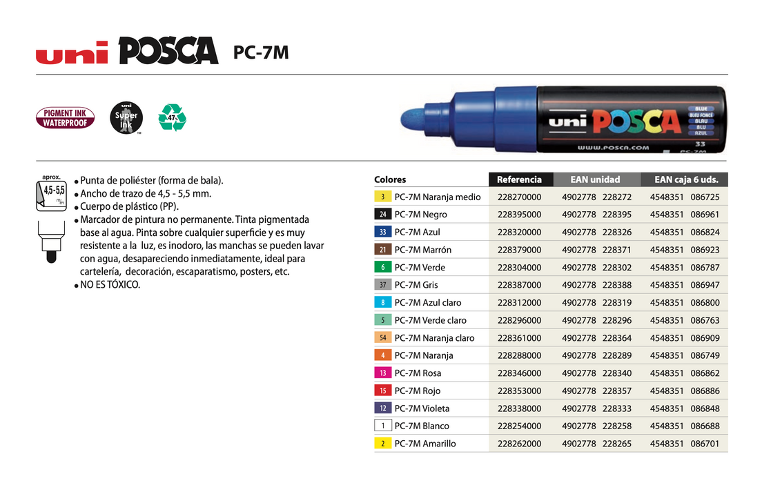 Posca Markers PC-7M
